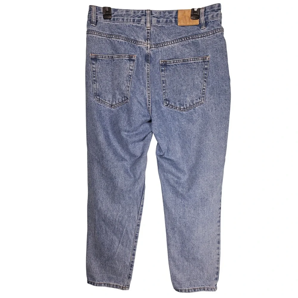 Cotton On Mom Jean Womens 10‎ Light Wash Distressed High Rise Blue Denim Classic